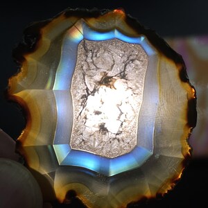 Iris agate slice thin Indonesian rainbow scatter slice for display 8 g