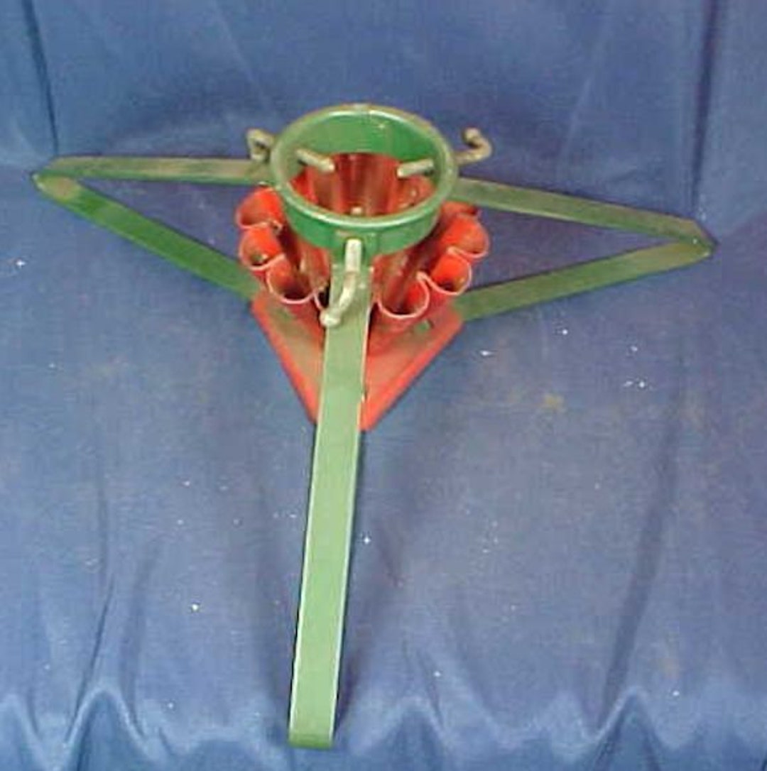 Vintage Metal Tripod Christmas Tree Holder S B Milwaukee Green Etsy