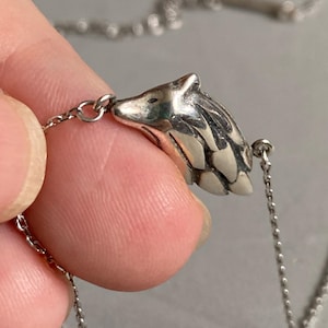 Sterling Silver Wolf short Necklet Necklace: W.Kruk Freedom Limited Edition