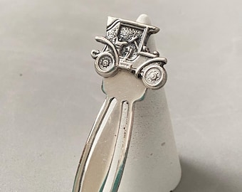 Sterling Silver bookmark 925 vintage  clip with the old fashioned auto car, Italy Chimera Oro Vintage Gift idea for the bookworm her and him