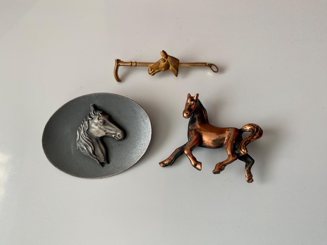Lot De 3 Broches Vintage 1900 En Métal Argenté - Occasion Bel état