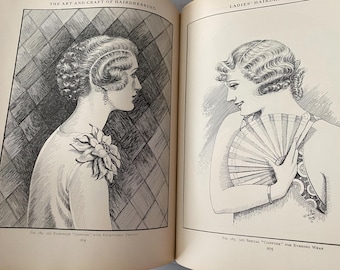 Art Deco book for hairdresser, how to do everything 1931. Craft of Hairdressing Gilbert Foan. Stunning graphics, and Victorian hair, too!