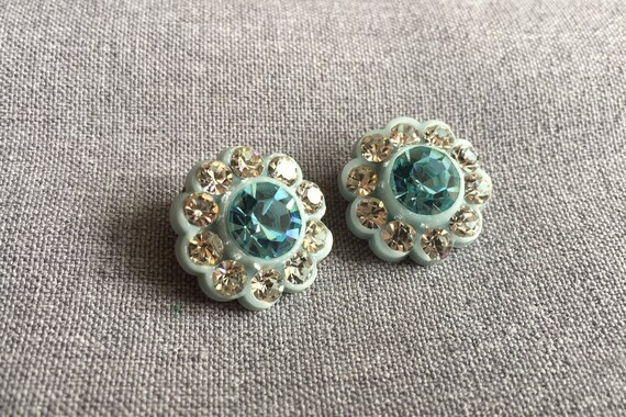 1950s blue plastic earrings