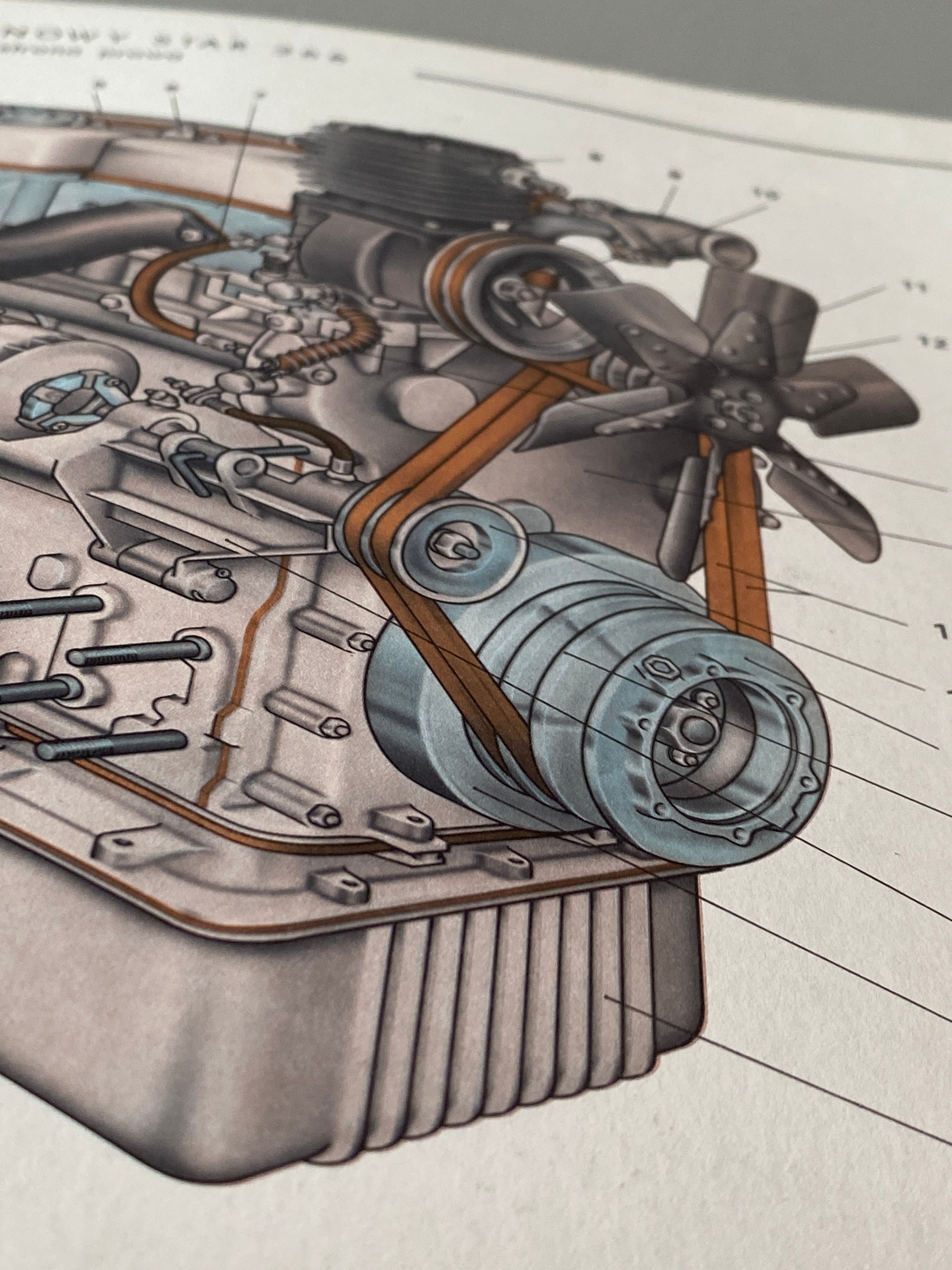 Vintage Car Truck Engine Chart Poster From Poland STAR 266 Unique ...