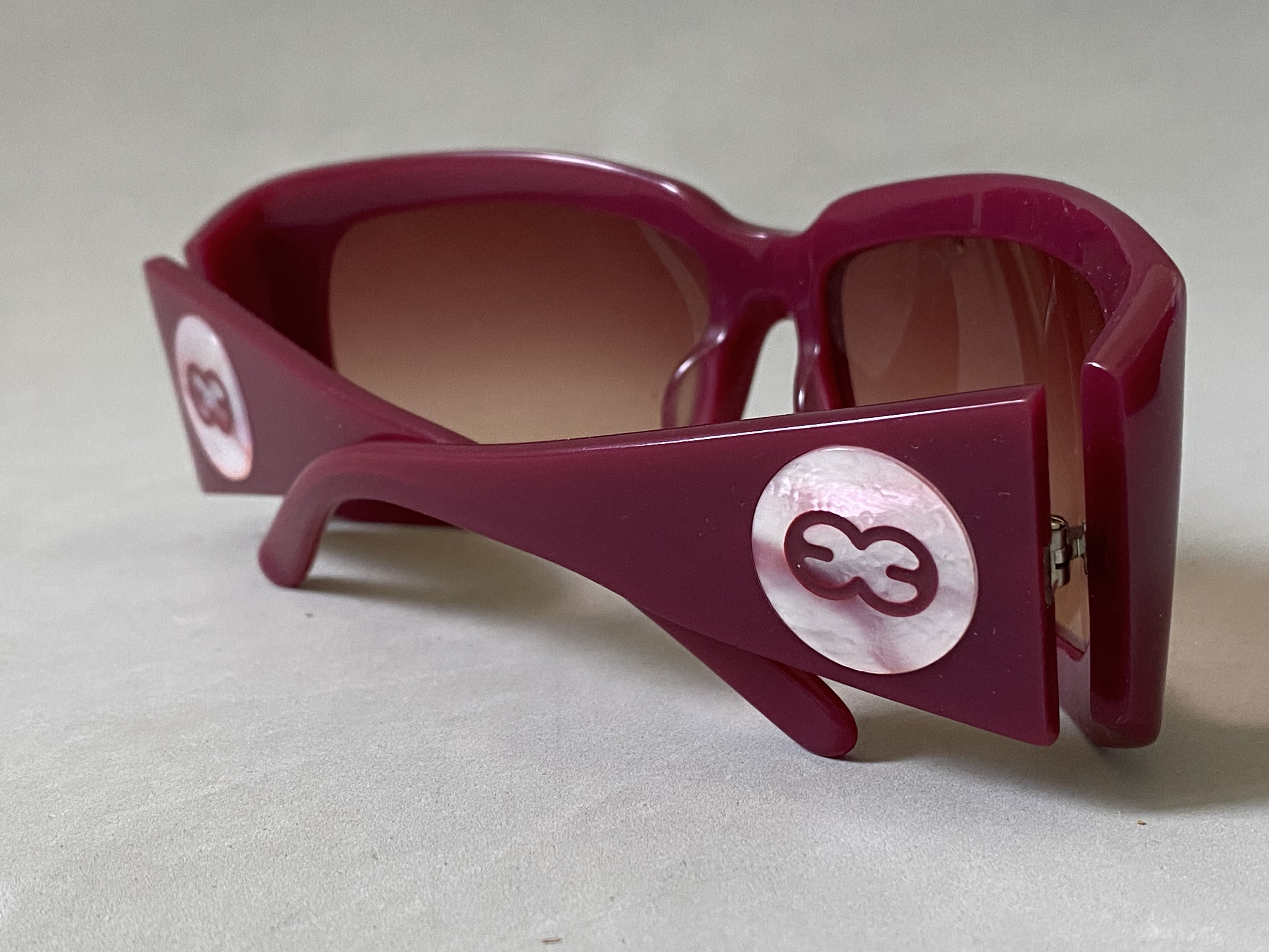 Y2K Escada Oversized Rhinestone Logo Sunglasses Glam Shield Luxe Italy Vintage Rhinestone Logo Sunglasses – Y2K Glam... | Depop main image 2