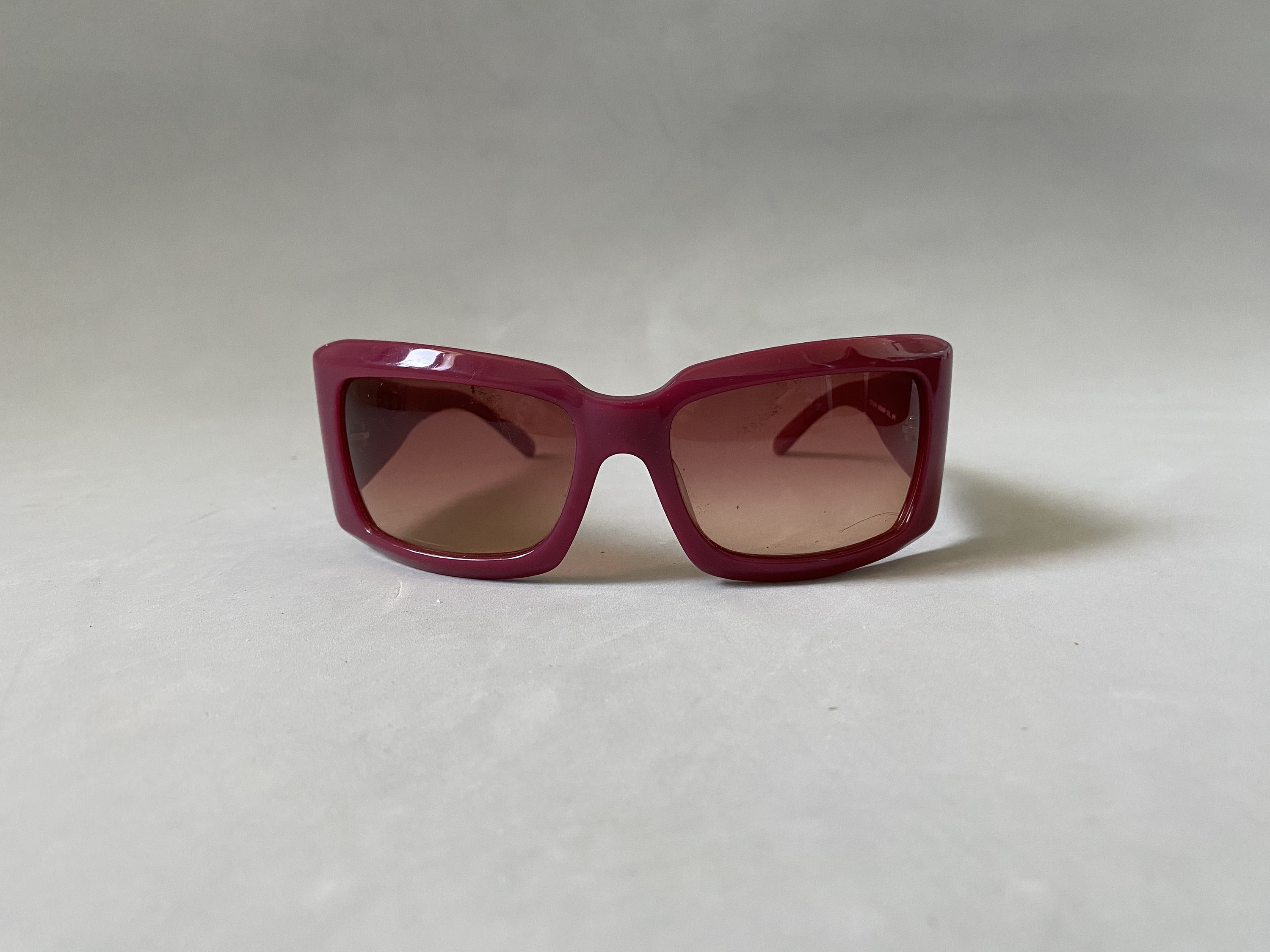 Escada Y2K Sunglasses, Berry Pink Acetate Frames, Pearl Logo  display picture 1