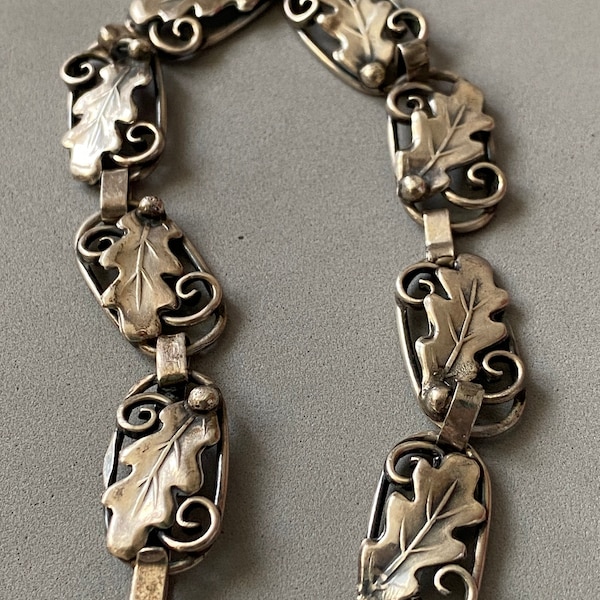 Art Nouveau oryginalna Skandynawska srebrna bransoleta sygnowana RR Dania Szwecja