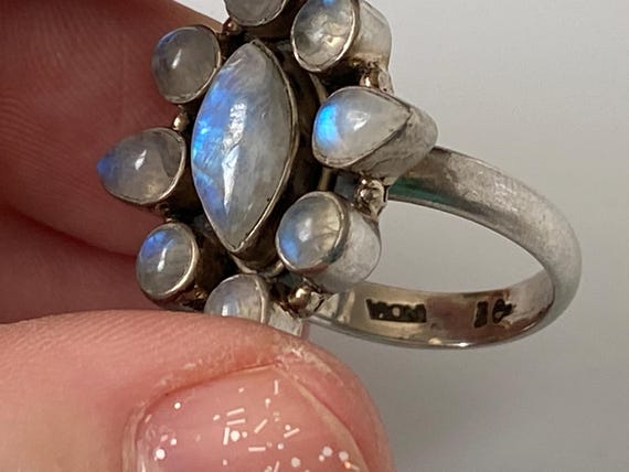 Moonstone Statement Ring; 925 Sterling Silver, Si… - image 4