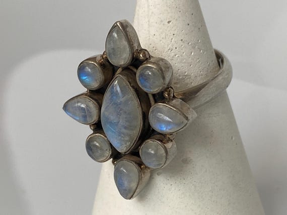 Moonstone Statement Ring; 925 Sterling Silver, Si… - image 8