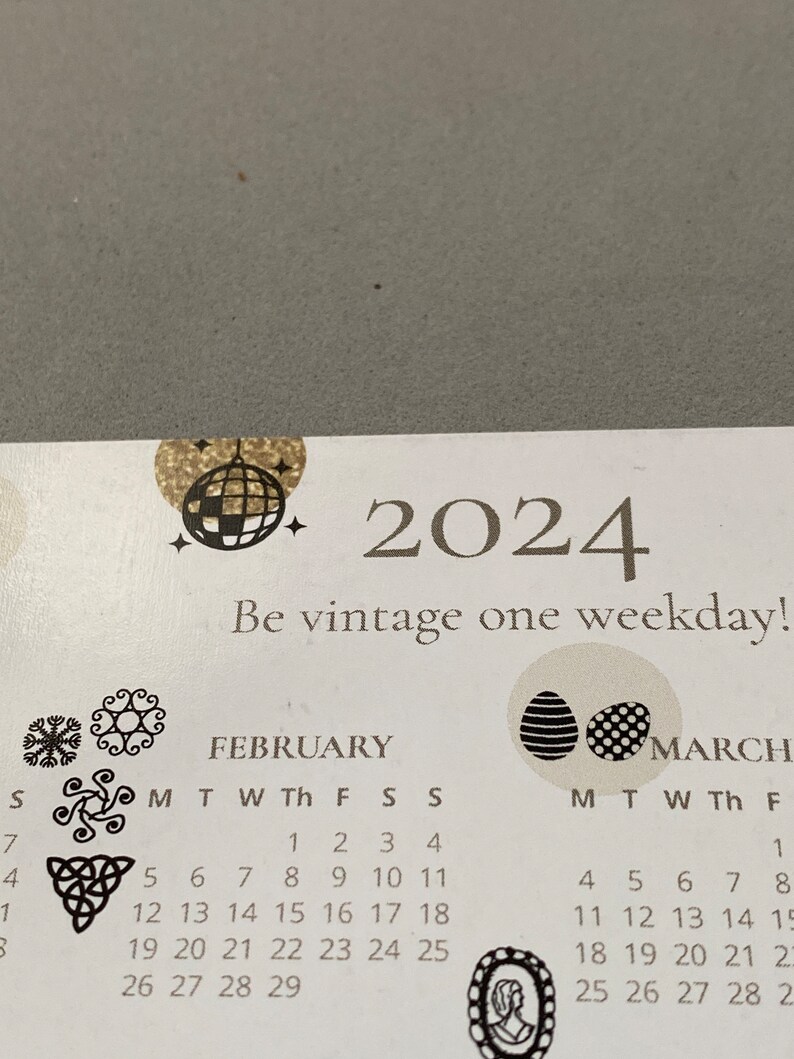 Quirky Desk Calendar 2024 by Retropolka Limited Edition Mini Etsy