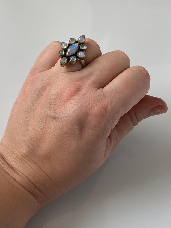Moonstone Statement Ring; 925 Sterling Silver, Si… - image 2