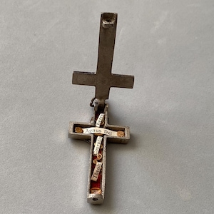 Antique Reliquary Cross: Agnus Dei, Therese, Conradi, Theodi Relics