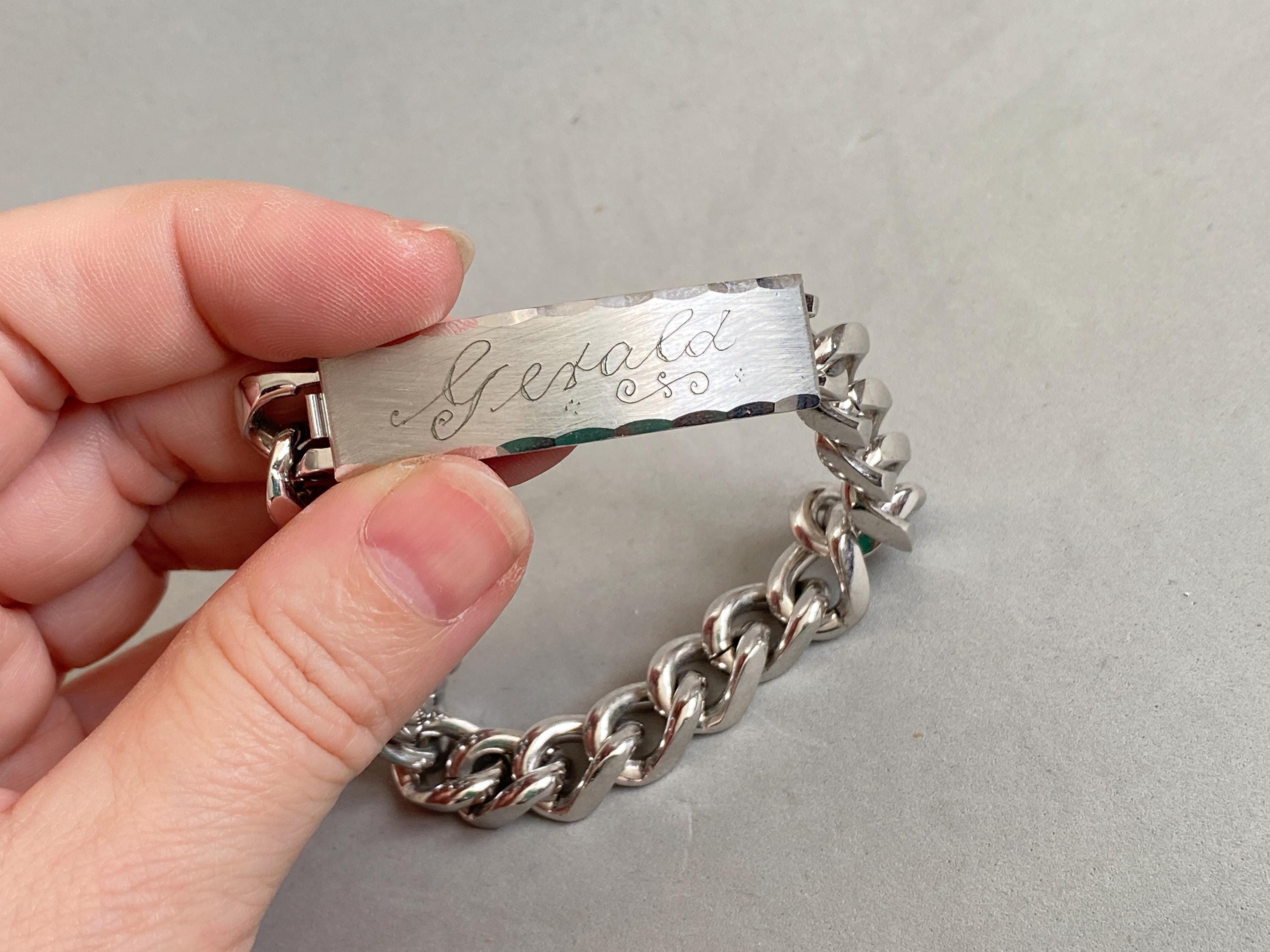 Gerald - Vintage Speidel USA Stainless Steel ID Masculine Bracelet 
