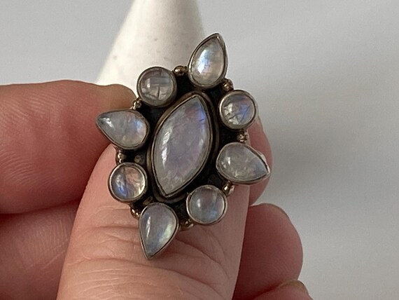 Moonstone Statement Ring; 925 Sterling Silver, Si… - image 5