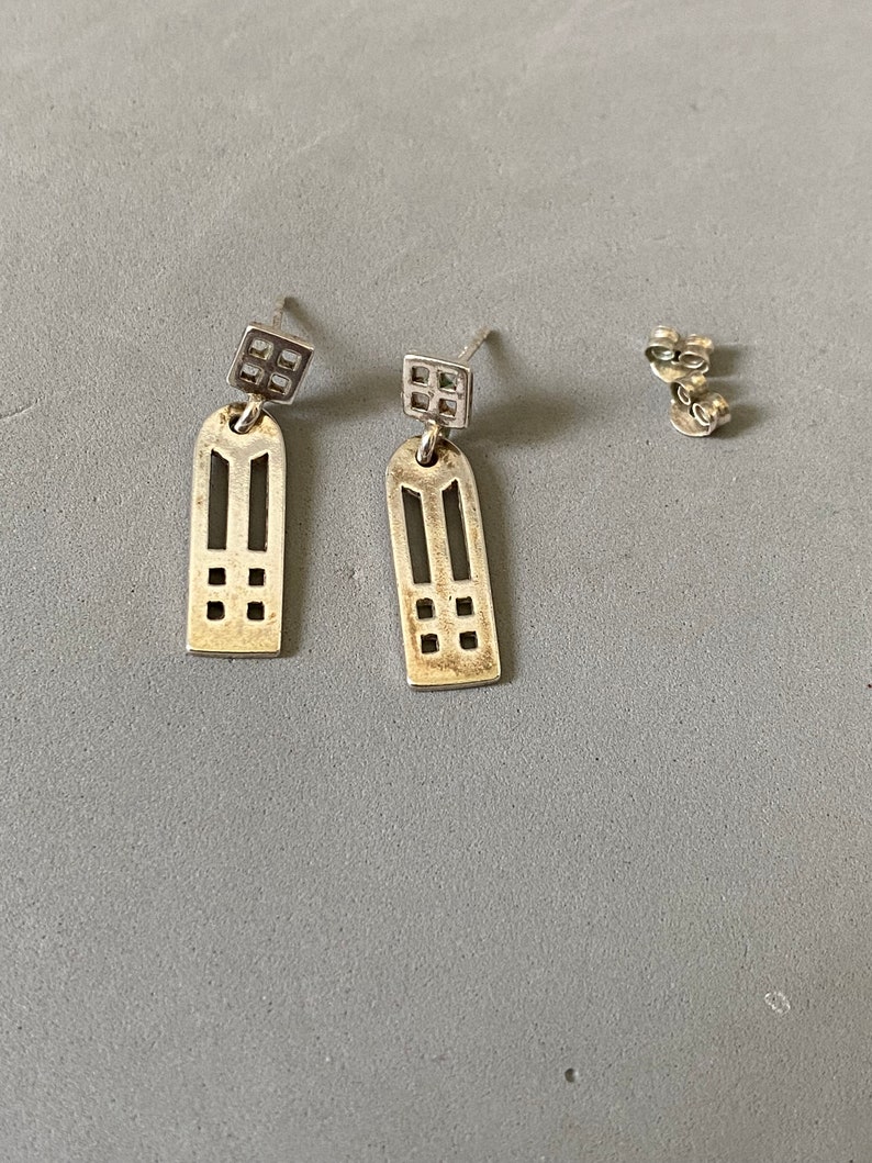 Orecchini In Argento Sterling 925 Ispirati A Charles Rennie Mackintosh, Design Art Nouveau, Confezione Regalo