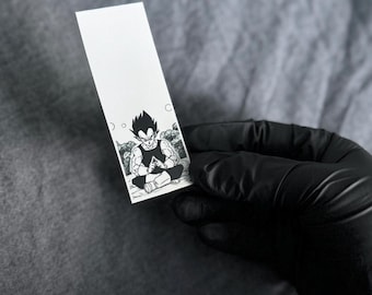 Vegeta + Stillness | Meditation Sticker Bookmark, Dragon Ball Anime Manga Bookmark, Saiyan Reader Gift
