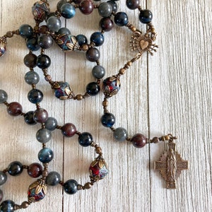 7 Sorrows Rosary / Servite Chaplet with Gemstone & English Cut Beads • Our Lady of Sorrows • Mater Dolorosa, Seven Sorrows • Catholic Gift