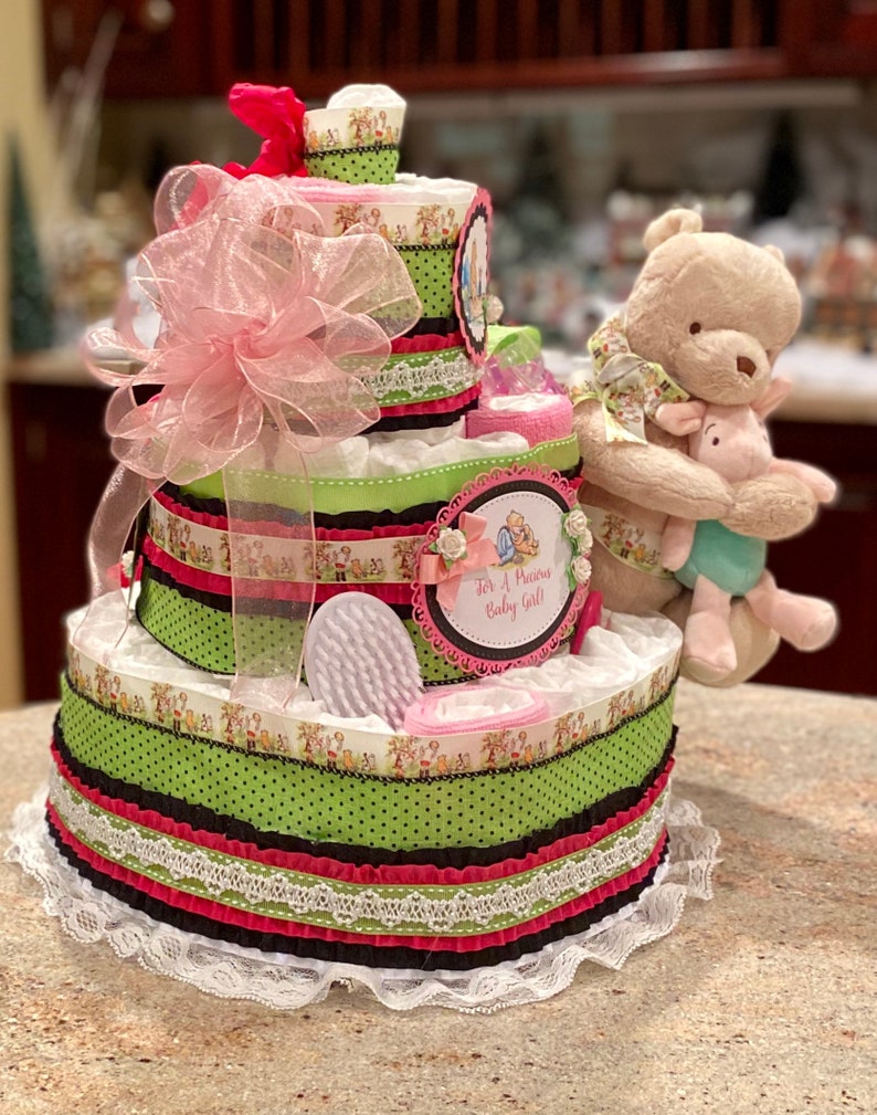 4 Tier Classic Winnie the Pooh Diaper Cake Winnie the Pooh