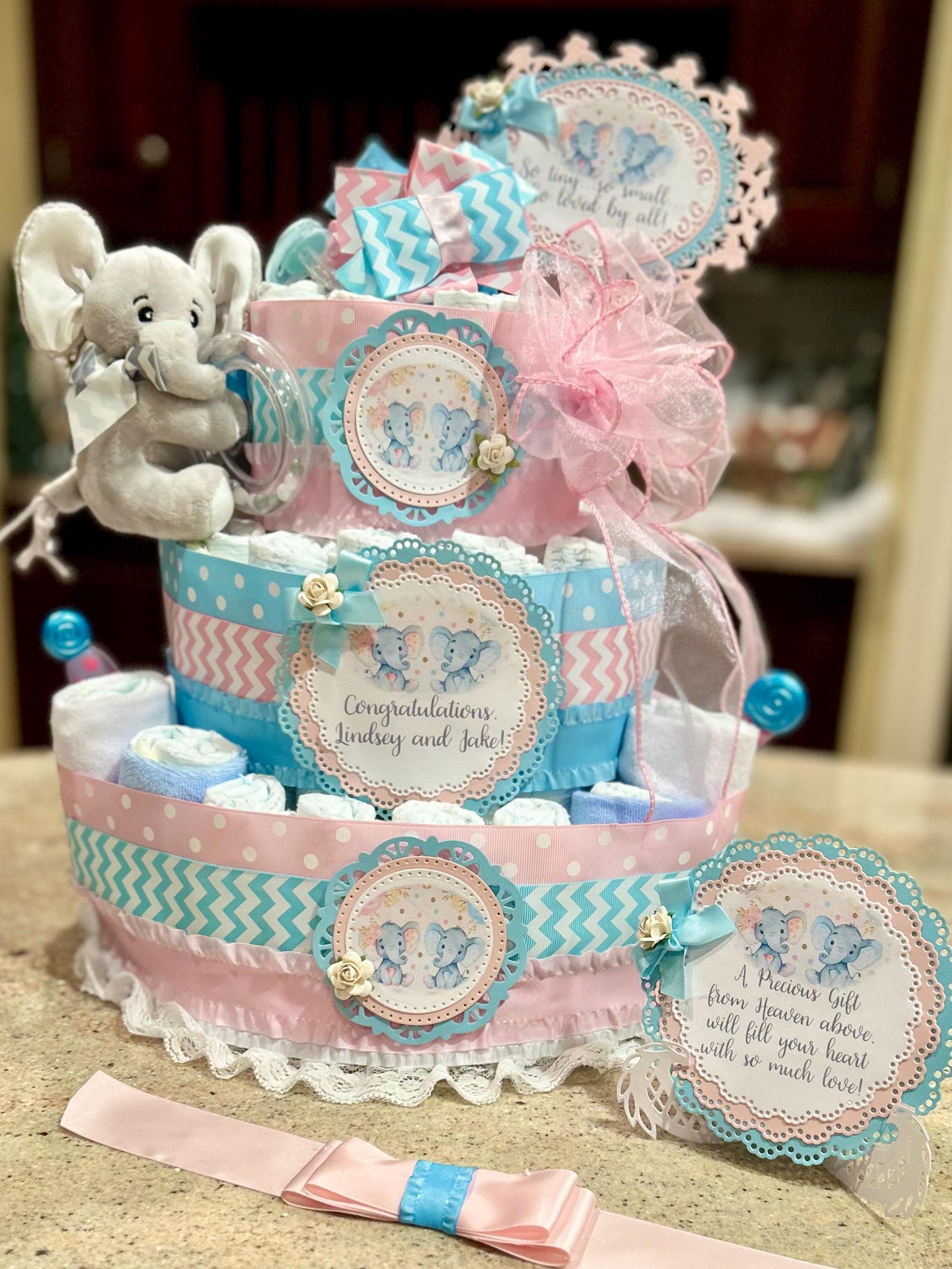 Baby Boy Baby Diaper Heaven Sent Diaper Cake Baby Boy Diaper Cake