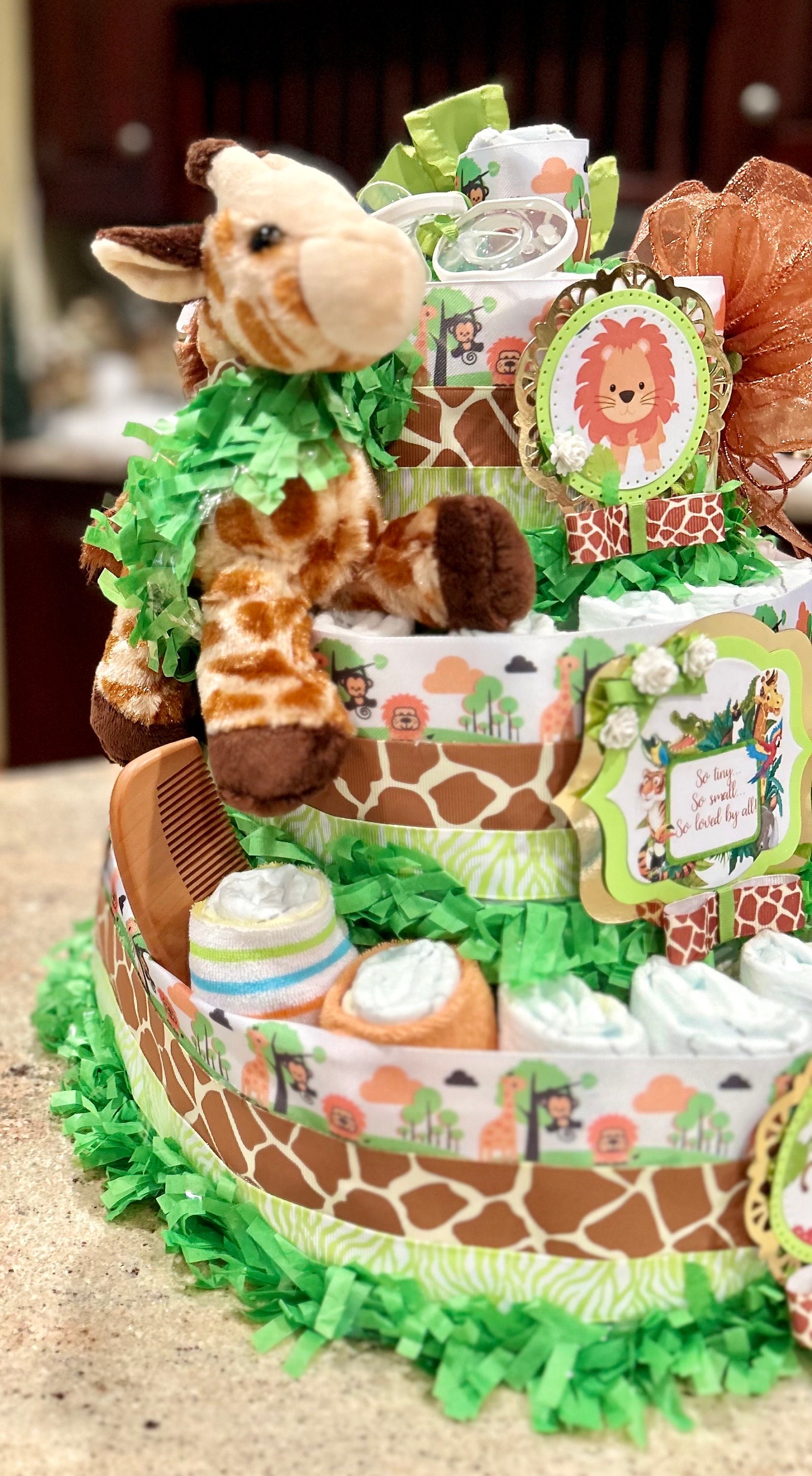 Torta Pannolini tema animali Safari idee regalo belli neonati