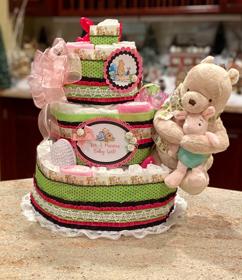 4 Tier Classic Winnie the Pooh Diaper Cake Winnie the Pooh