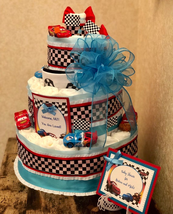 race car diaper cake