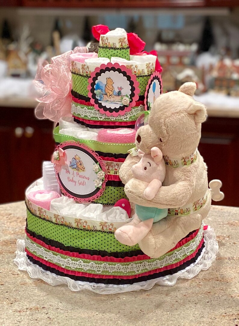 4 Tier Classic Winnie the Pooh Diaper Cake Winnie the Pooh