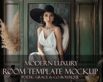Frame Mockup/Luxury Frame Mock-up for Artists Photographers/Modern Luxury Design Foyer Room Template Mock-up IG Frame Mockup/Gold Frame