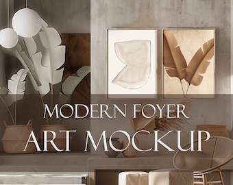 Modern Foyer Framed Art Mockup
