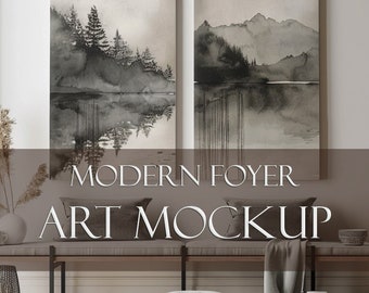 Modern Foyer Art Mockup for Artists and Photographers to showcase their art.
