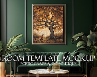 Frame Mockup/Luxury Green Foyer Room Mockup II/Frame Mockup/ Room Template Mockup