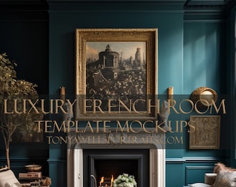 Frame Mockup Bundle ,3 Designs luxury Room Mockups,French Design- for Artists and Photographers to Showcase their Artwork,Digital,