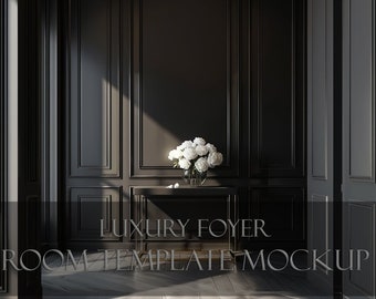 Luxury Black Foyer / Room Template Mockup