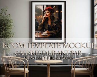 Frame Mockup for Photographers /Room Template Mockup / Cafe or Restaurant / Showcase Your Artwork IG Room Template