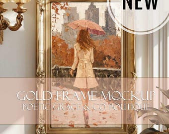 Gold Frame Mockup: Luxury Mockup for Artists & Photographers to Showcase Their Artwork
