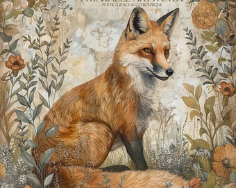 Printable Artwork for Home Decor - Fanciful Fox: Whimsical Cottagecore Collection Artwork for Your Home