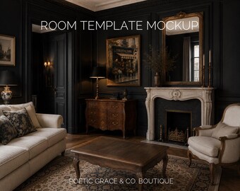 Luxury Black French Wall Mockup for Sculpture Artists