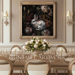Easter Printable  / Cottagecore Bunny Botanical / Printable Wall Artwork / Wall Art Printable / Wall Art Bunny  Wall Art / Easter Bunny Art