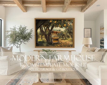 Modern Farmhouse - Room Template Mockup - Frame Mockup