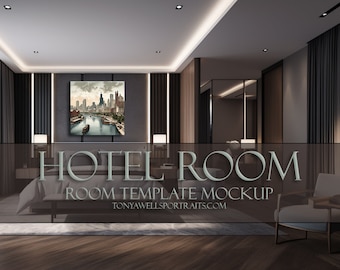 Hotel Room Template Mockups for Artists & Photographers - Collection of 6 Designs