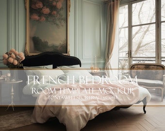 Frame Mockup/ Luxury Frame Room Template Mockup of French Shabby Chic Bedroom/Frame Mockup for Photographers and Artists/digital download