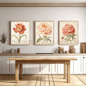 Botanical Floral Prints: Peony & Tulip Collection (Digital Download)