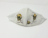 Face mask, hand painted face mask, skull, Skulls face mask, face covering, washable face mask, breathable face mask, original painting