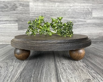 Round Wood Riser, Wood Riser Stand, Farmhouse Riser, Candle Platform, Wood Pedestal Riser