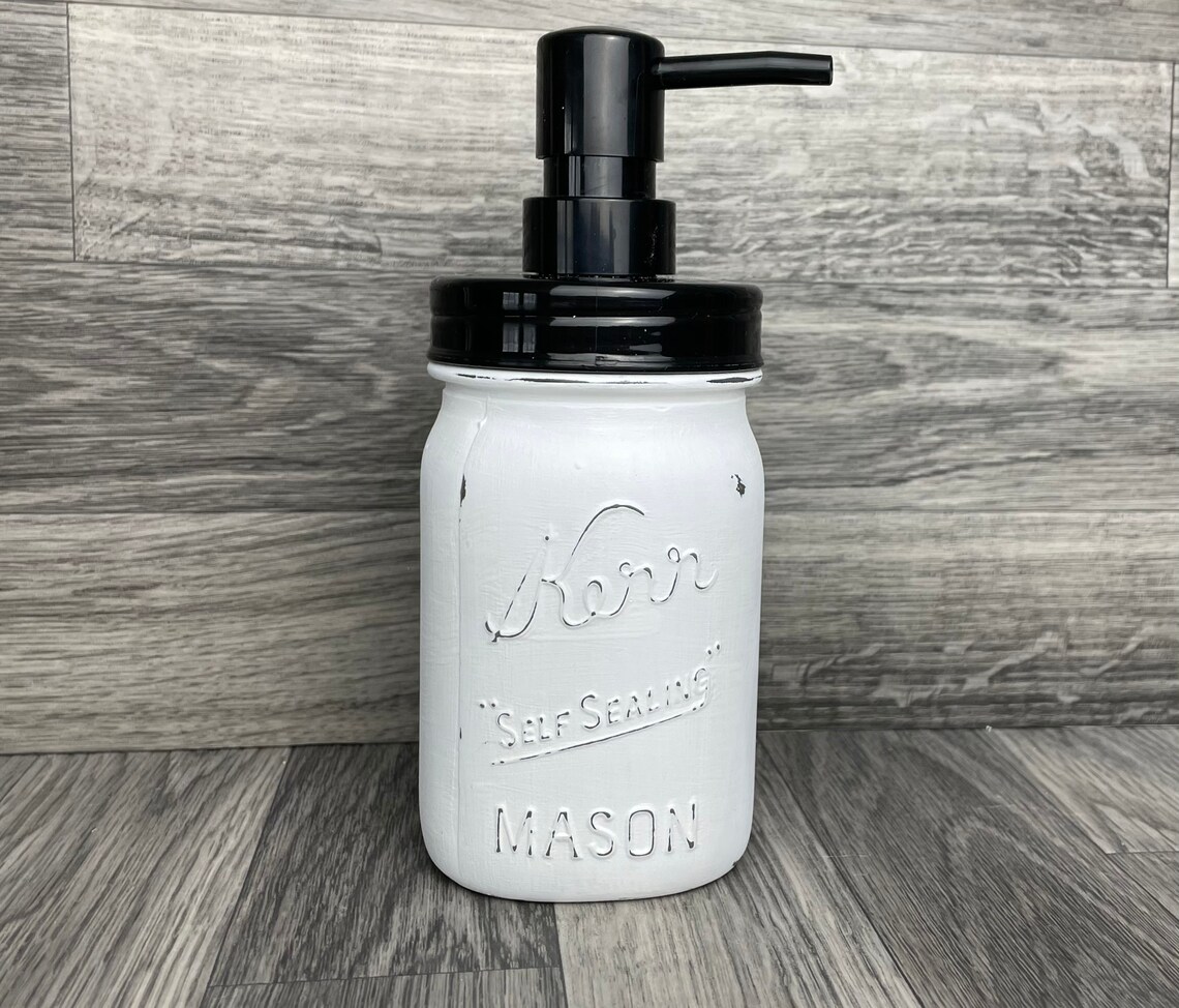 Farmhouse Soap Dispenser Farmhouse Bathroom Decor Mason Etsy