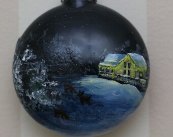 Hand Painted Glass Christmas Ornaments