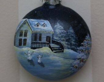 Hand Painted Glass Christmas Ornaments