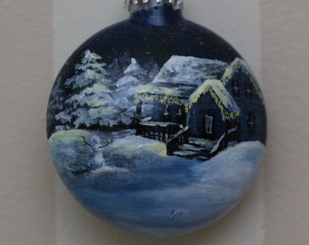 Hand Painted Glass Christmas Ornaments