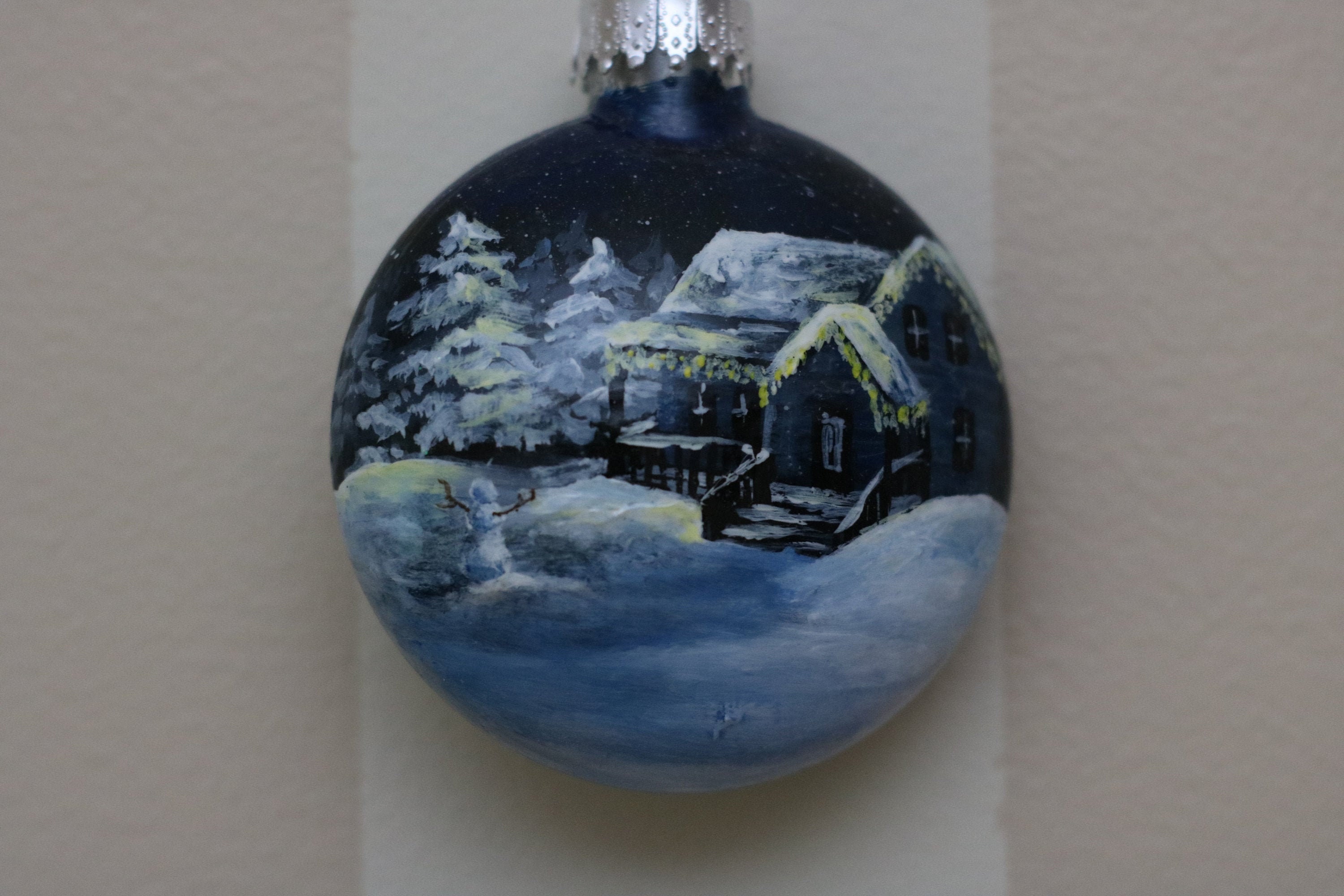 Hand Painted Glass Christmas Ornaments Etsy