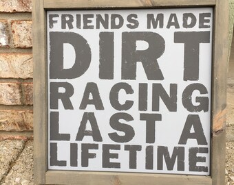 Farmhouse Racing Sign Dirt Racing